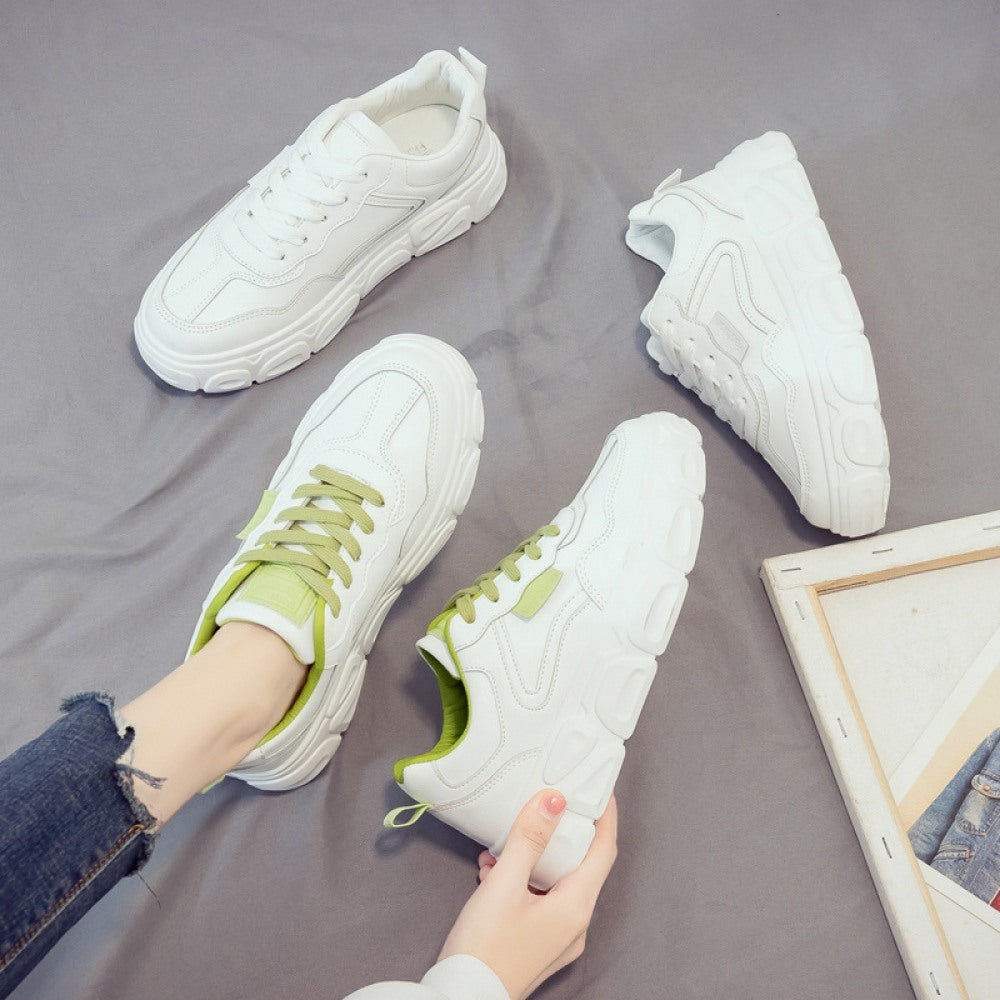 Women's White Running Increased Sports Casual Shoes