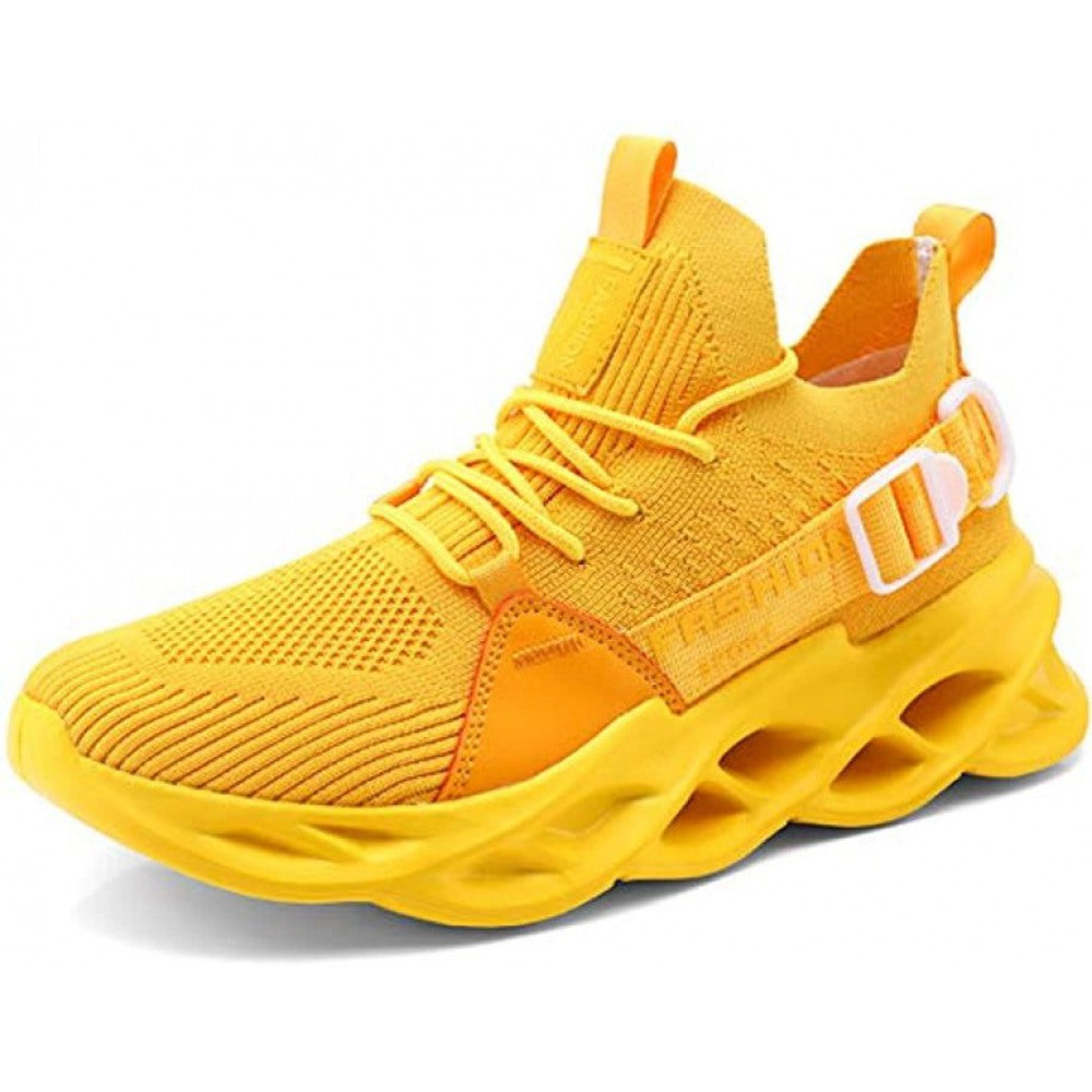 Men's Stylish Yellow Breathable Blade Running Shoes