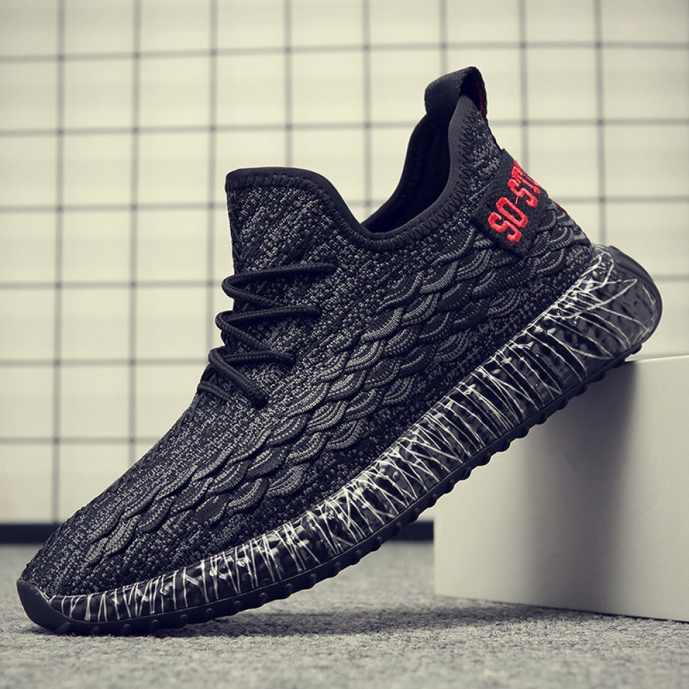 Men's Spring New Lightweight Breathable Black Casual Running Sneakers