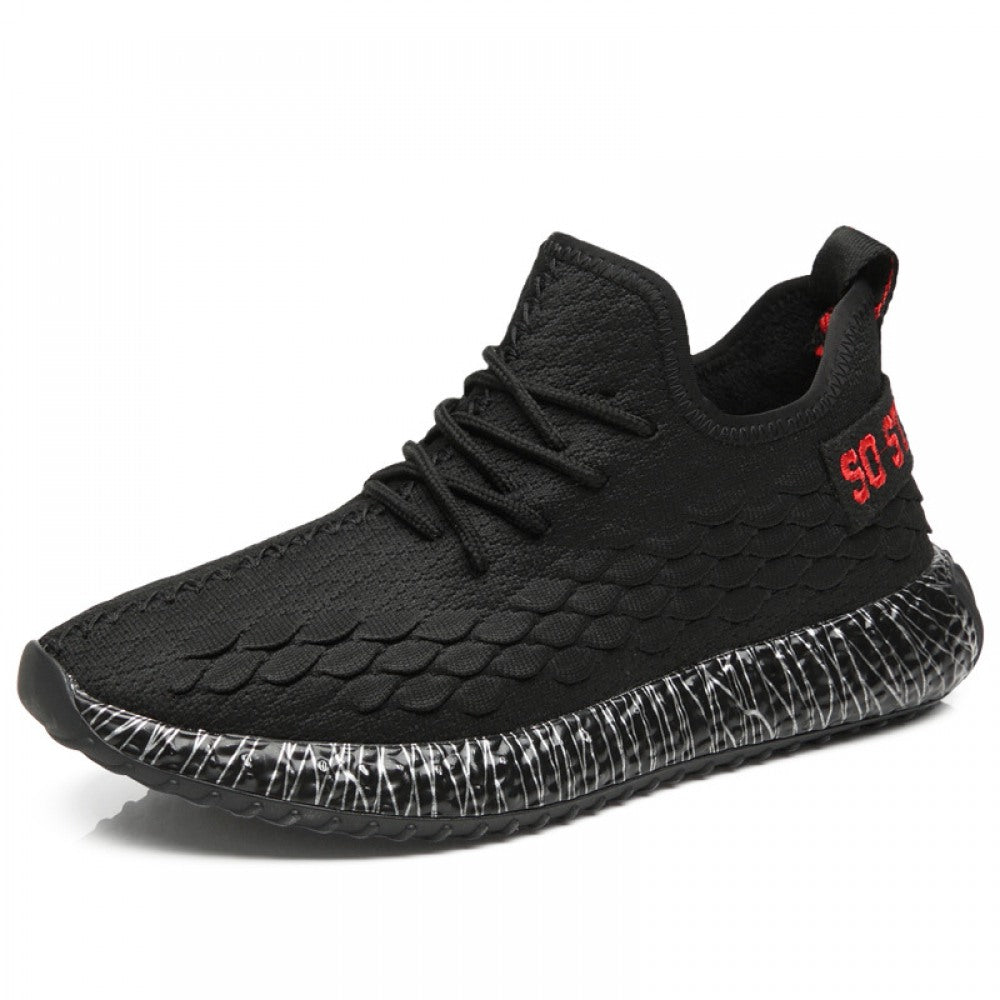 Men's Spring New Lightweight Breathable Black Casual Running Sneakers