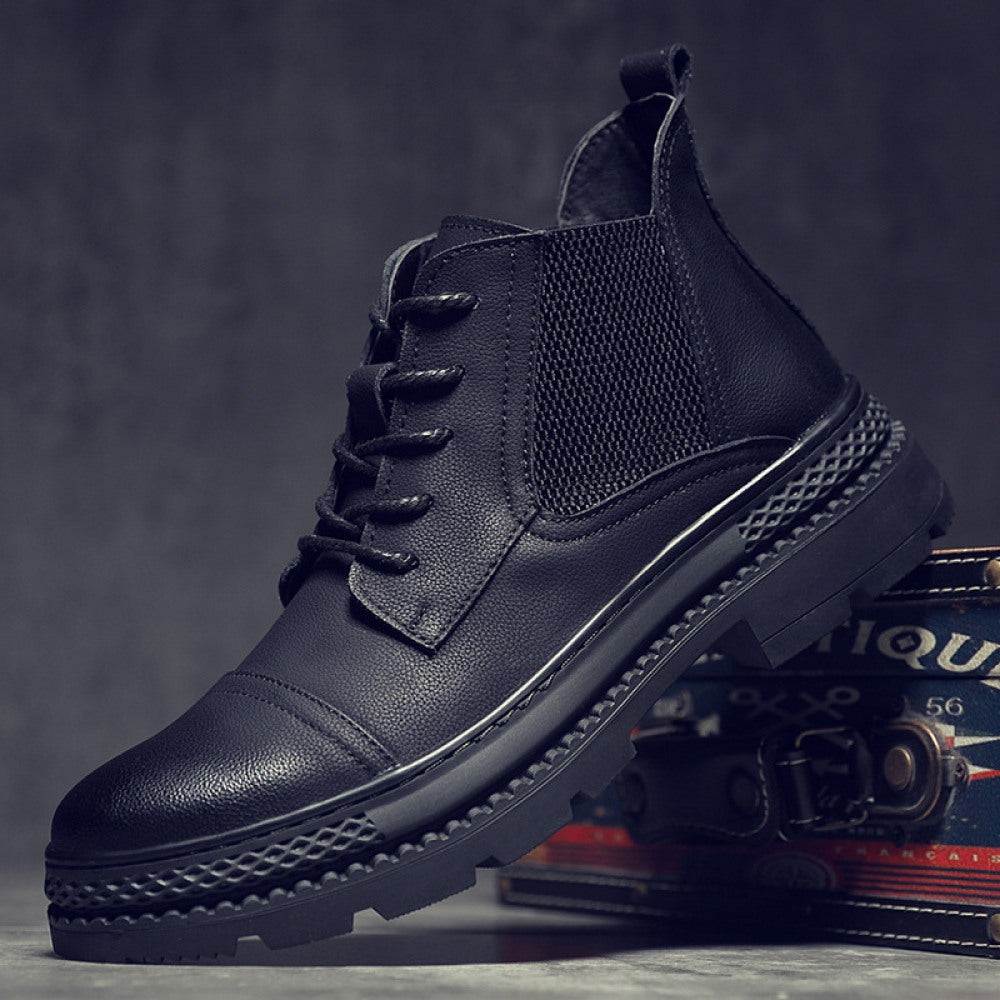 Men's New Autumn Stylish Casual Leather High-Top Martin Boots