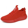 Men's Lightweight Red Lace-Up Casual Walking Shoes