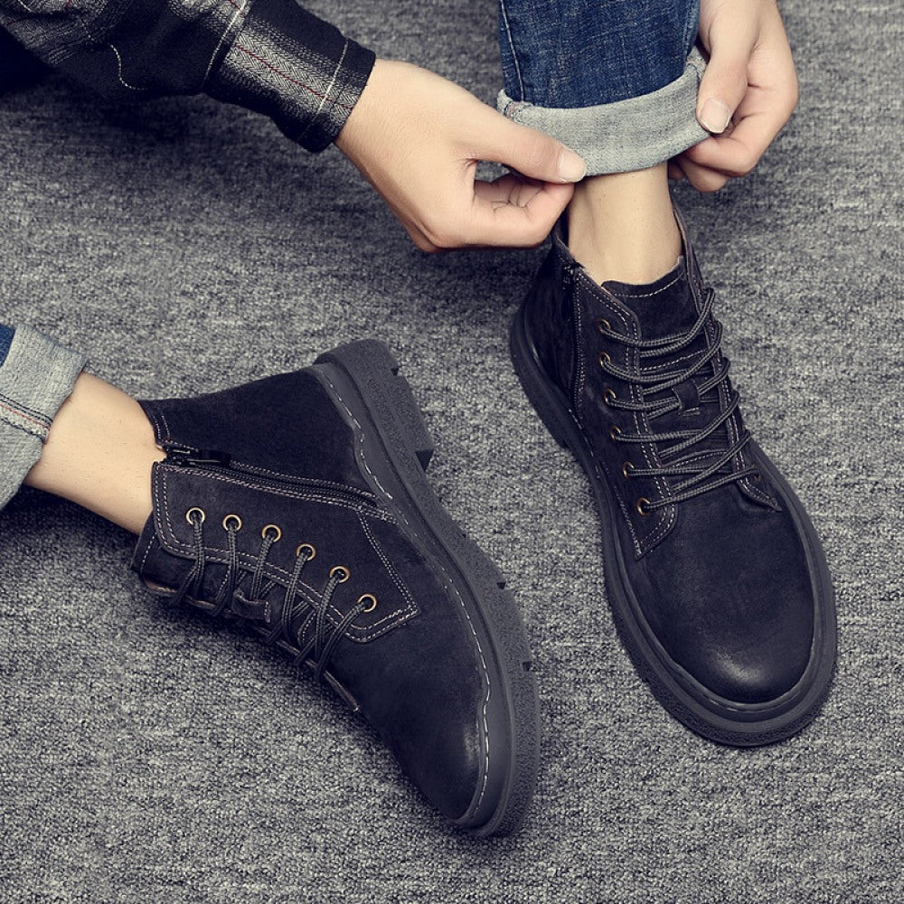 Men's High-Top Trendy Tooling Leather Martin Boots